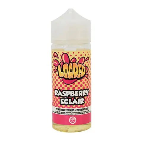 Loaded 100ml Shortfill E-Liquid by Ruthless Raspberry Eclair On White Background