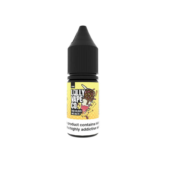 Lolly Vape Co 10ml Nic Salts 10mg / Fab-Ulous On White Background