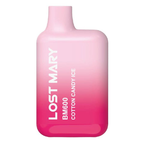 Lost Mary BM600 Disposable Device by Elf Bar Cotton Candy Ice On White Background