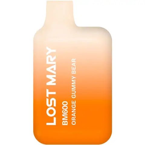 Lost Mary BM600 Disposable Device by Elf Bar Orange Gummy Bear On White Background