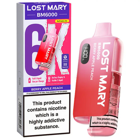 Lost Mary BM6000 Prefilled Pod Vape Kit Berry Apple Peach