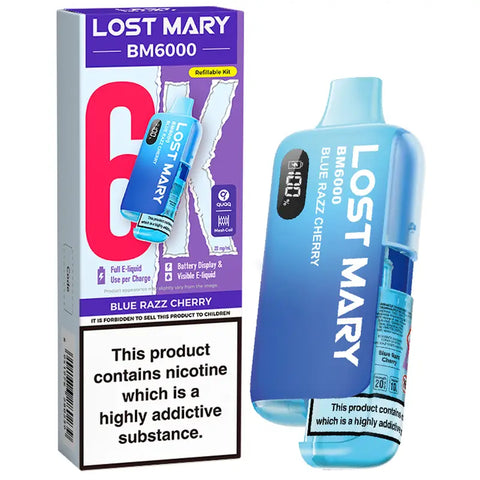 Lost Mary BM6000 Prefilled Pod Vape Kit Blue Razz Cherry
