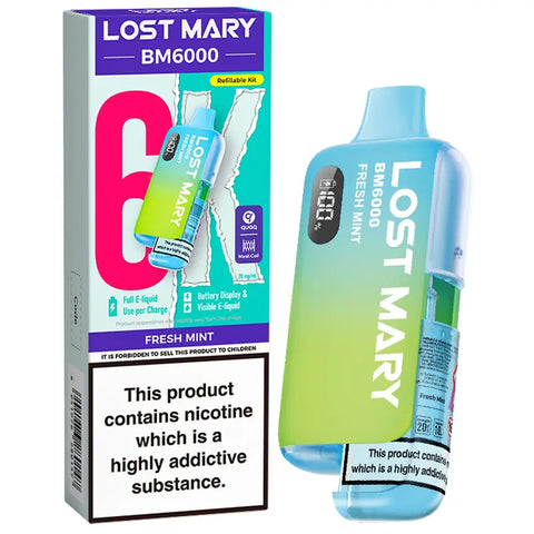 Lost Mary BM6000 Prefilled Pod Vape Kit Fresh Mint