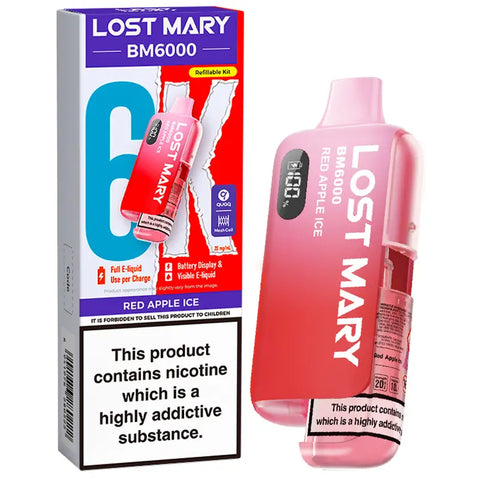Lost Mary BM6000 Prefilled Pod Vape Kit Red Apple Ice