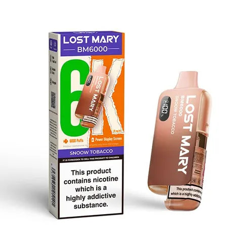 lost mary bm6000 snoow tobacco on white background