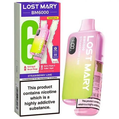 Lost Mary BM6000 Prefilled Pod Vape Kit Strawberry Lime