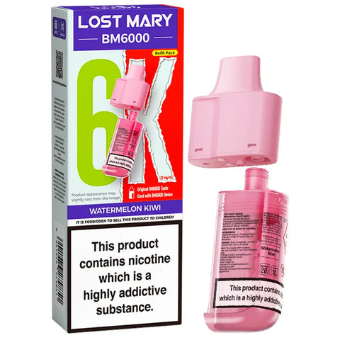 Lost Mary BM6000 Prefilled Pods + Refill Container Watermelon Kiwi