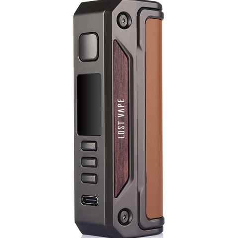 Lost Vape Thelema Solo 100w Mod Gunmetal Ochre Brown On White Background