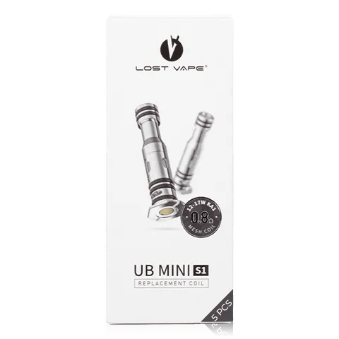 Lost Vape UB Mini Replacement Coils S1 0.8ohm On White Background
