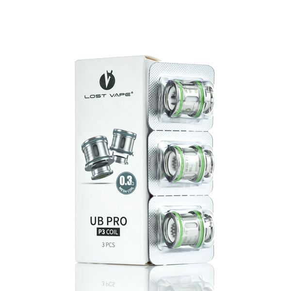 Lost Vape UB Pro Replacement Coils P3 0.3ohm On White Background