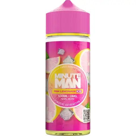 Minute Man 100ml Shortfill Pink Lemonade Ice On White Background