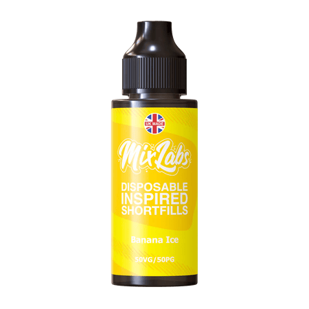 Mix Labs 100ml Shortfill E-Liquid Banana Ice