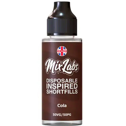 Mix Labs 100ml Disposable Inspired Shortfill E-Liquid Cola On White Background