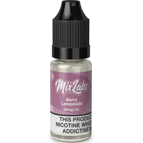 mix labs nic salt 20mg lime berry lemonade on clear background