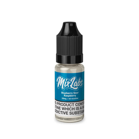 Mix Labs 10ml Bar Juice Nic Salts Blueberry Sour Raspberry / 10mg On White Background