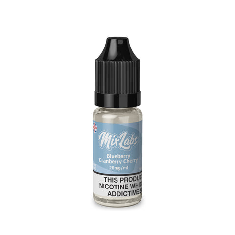 mix labs nic salt 20mg blueberry cherry cranberry on white background