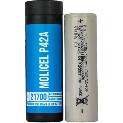 Molicel P42A 21700 30A 4200mAh Battery On White Background