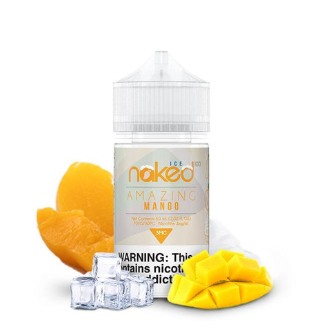 Naked 50ml Shortfill E-Liquids Amazing Mango Ice On White Background