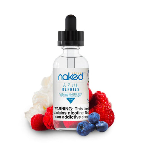 Naked 50ml Shortfill E-Liquids Azul Berries On White Background