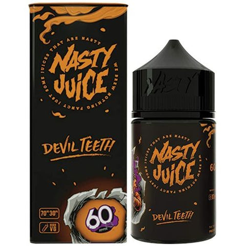 Nasty Juice 50ml Shortfill Juice Range Devil Teeth On White Background