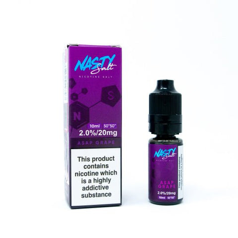 Nasty Juice Nic Salt E-Liquids Asap Grape / 10mg On White Background