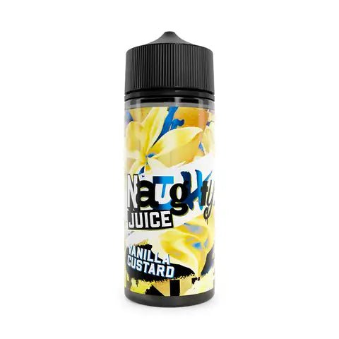 Naughty Juice 100ml Shortfill E-Liquids Vanilla Custard On White Background