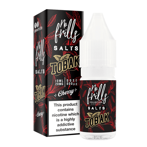 No Frills Tobak 10ml Nic Salt E-Liquids 10mg / Cherry On White Background