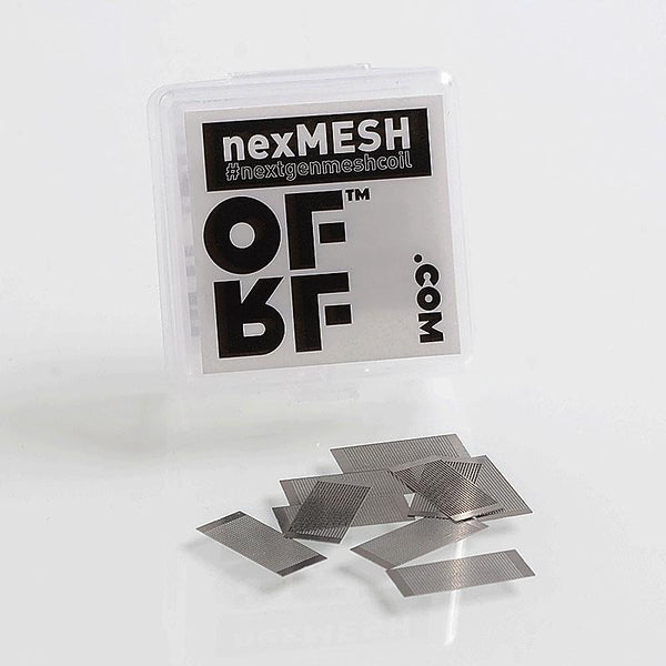 OFRF nexMesh Mesh Strips Pack OF 10 to suit Wotofo Profile RDA Kanthal A1 nexMESH Mesh Coil On White Background