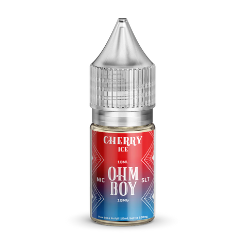 Ohm Boy SLT E-Liquids Cherry Ice / 10mg On White Background