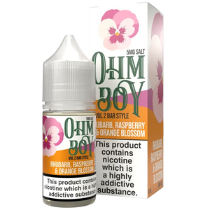 Ohm Boy V2 Rhubarb Raspberry Orange Blossom Bar Style 10ml Nic Salt