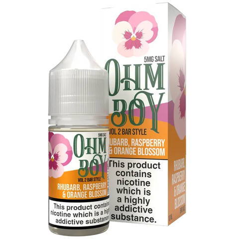 Ohm Boy V2 Rhubarb Raspberry Orange Blossom Bar Style 10ml Nic Salt