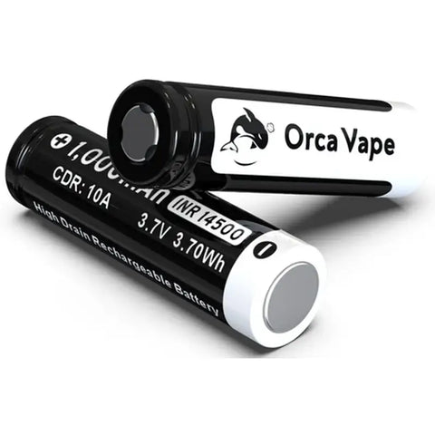 Orca Vape 14500 1000mAh 10A Battery Twin Pack for Vape Mods Orca Vape 14500 1000mAh 10A Battery Twin Pack for Vape Mods