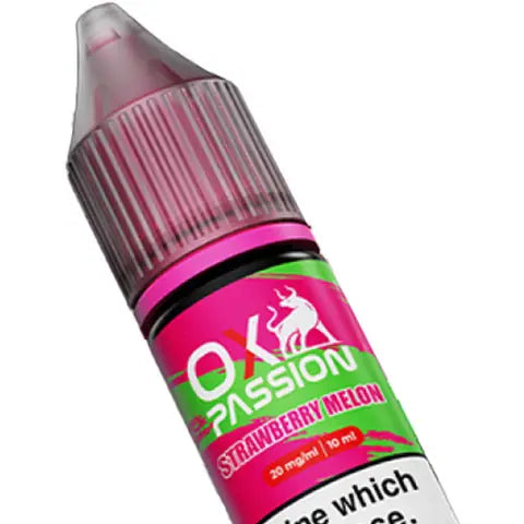 ox passion nic salt bar juice strawberry melon on a white background