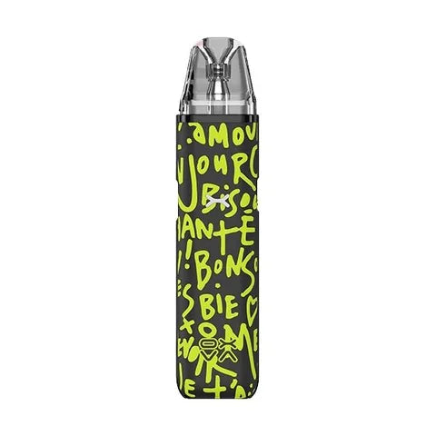 oxva xlim go pod kit graffiti black on white background