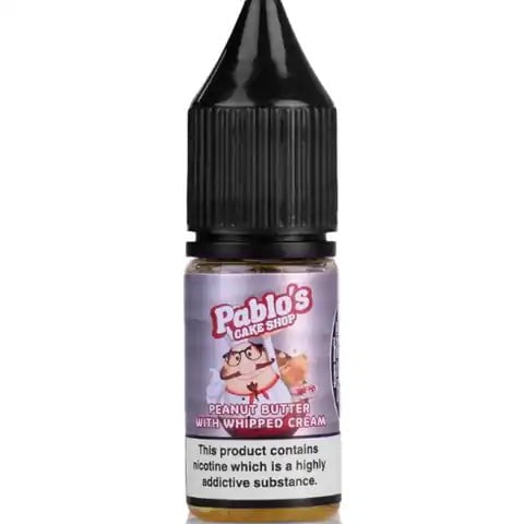 Pablos Cake Shop Nic Salt E-Liquids 20mg / Peanut Butter with Whipped Cream On White Background