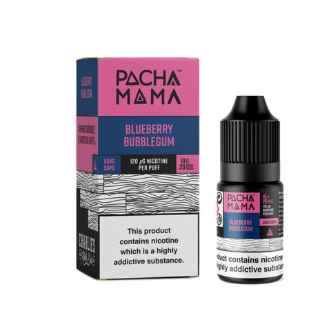 Pacha Mama Disposable Inspired Nic Salts Blueberry Bubblegum / 10mg On White Background