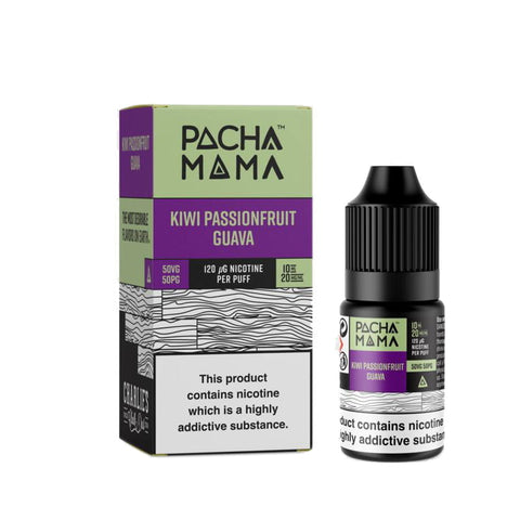Pacha Mama Disposable Inspired Nic Salts Kiwi Passionfruit Guava / 10mg On White Background