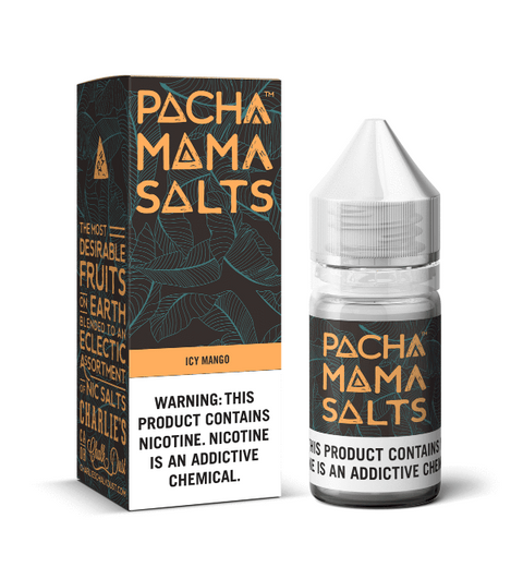 Pacha Mama Nic Salt E-Liquid Icy Mango / 10mg On White Background