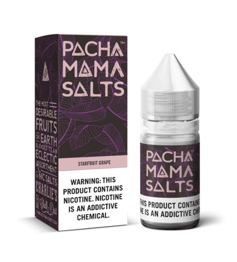 Pacha Mama Nic Salt E-Liquid Starfruit Grape / 10mg On White Background