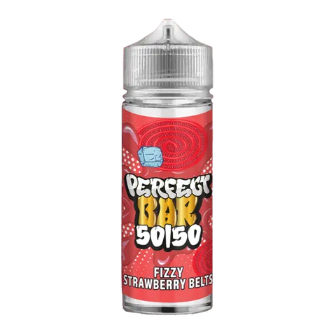 perfect bar fizzy strawberry belts 100ml on black background