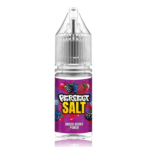 Perfect Vape Nic Salt E-Liquids 10mg / Mixed Berry Punch On White Background