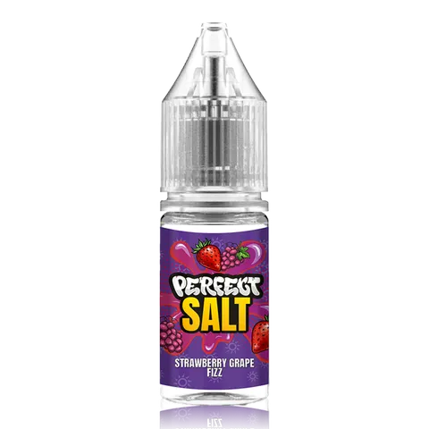 Perfect Vape Nic Salt E-Liquids 10mg / Strawberry Grape Fizz On White Background