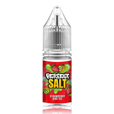 Perfect Vape Nic Salt E-Liquids 10mg / Strawberry Kiwi Ice On White Background