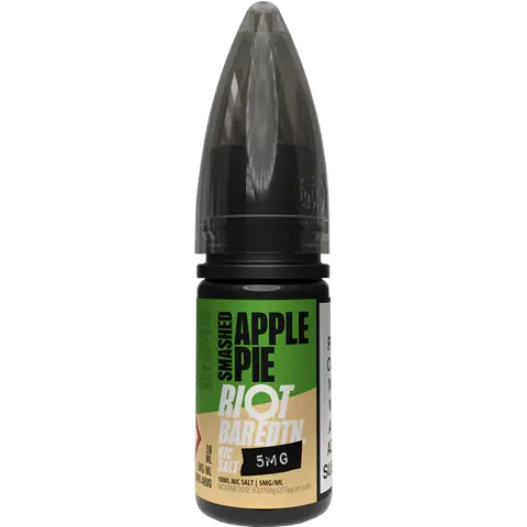 riot squad bar salts smashed apple pie vape juice bottle on clear background