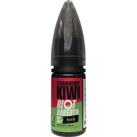 riot squad bar salts strawberry kiwi vape juice bottle on clear background