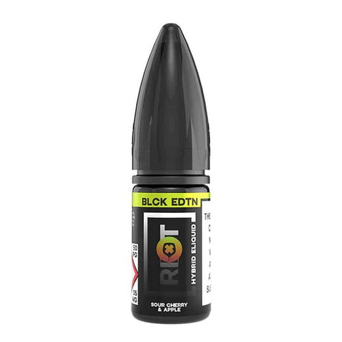 Riot Squad Black Edition Nic Salts 10ml Sour Cherry & Apple / 5mg On White Background
