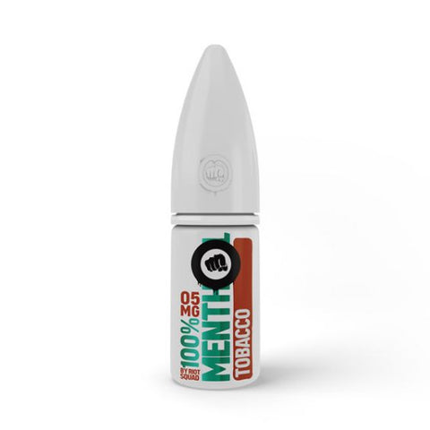 Riot Squad E-Liquids 100% Menthol 10ml Hybrid Nic Salts 20mg / Menthol Tobacco On White Background