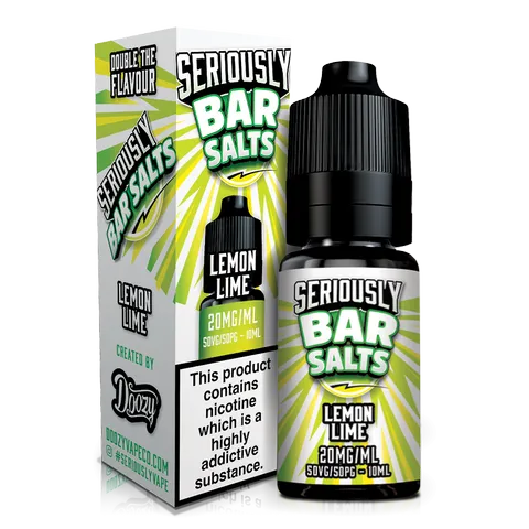 Seriously Bar Salt E-Liquids by Doozy Vape Lemon Lime / 5mg On White Background