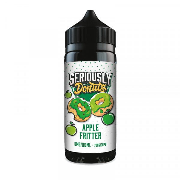 Seriously Donuts 100ml Shortfill E-Liquid by Doozy Vape Co Apple Fritter On White Background