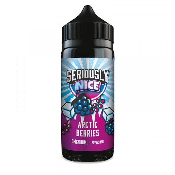 Seriously Nice 100ml Shortfill E-Liquid by Doozy Vape Co Arctic Berries On White Background